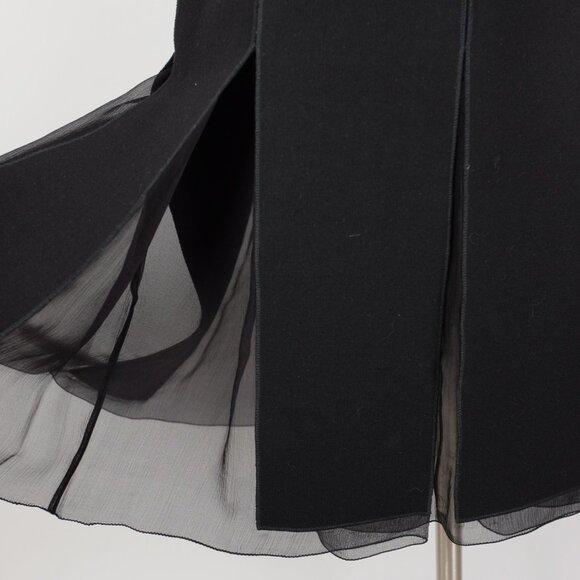 Y2K 90s PRADA dress 2 piece top skirt 44 US Small black sheer panels vintage - Picture 15 of 16